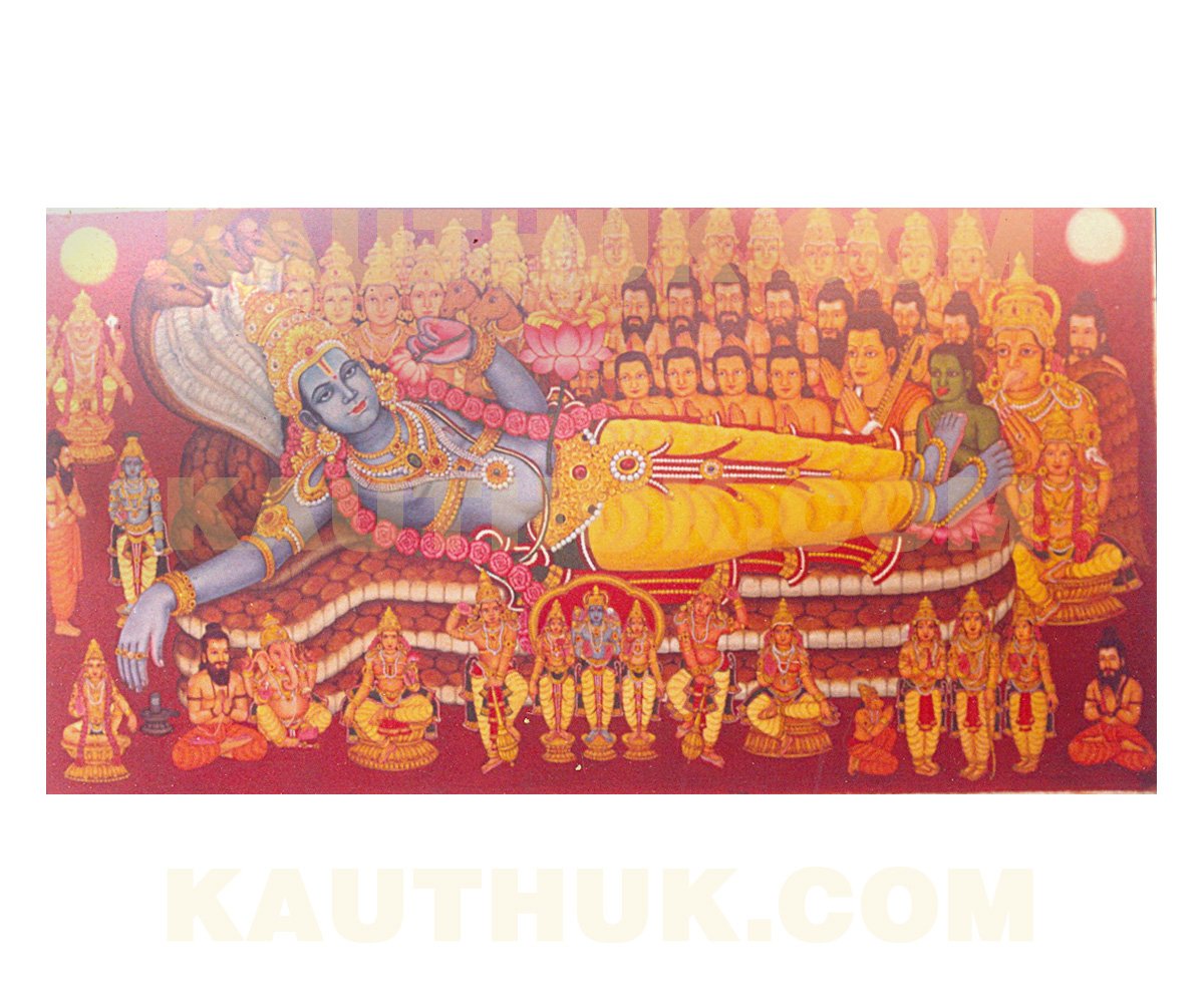 Ananthasayanam Kerala Mural Painting Depicting The Infinite in Balance with the Finite